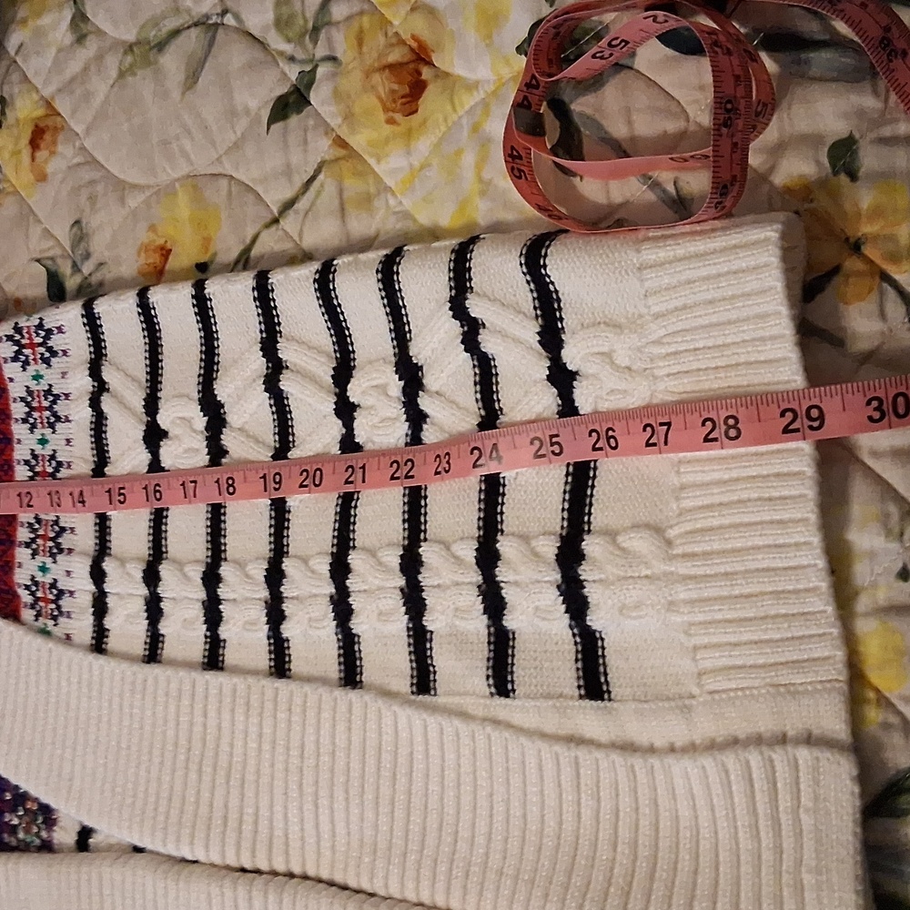 Talbots Large Petite Winter Patterned Cardigan Sw… - image 8